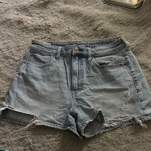 American Eagle Outfitters Blue Jean Shorts Distressed Cut-Off
